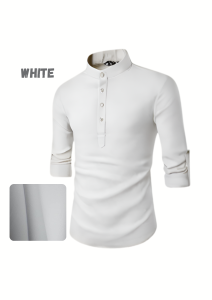 KURTA LELAKI CASUAL BERKOLAR LENGAN PANJANG (tali)- KURTA AIMAN