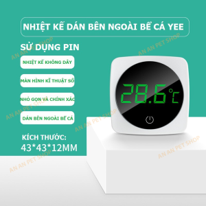 Nhiệt kế Hồ cá YEE Nepall | Dán bên ngoài Bể cá | Nhỏ gọn và Chính xác (Đã gồm pin)
