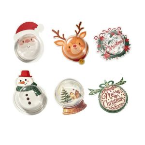 PYA94 6 pcs Half Ball Cover Halloween Candy Box Clear Plastic Santa Claus Snack Packaging Box Festival Party Supplies Pumpkin Witch Christmas Candy Packaging Halloween Party