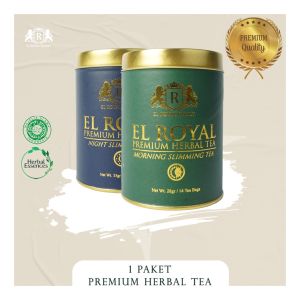 Teh Pelangsing Perut Buncit El Royal Premium Herbal Tea 1 paket Morning & Night