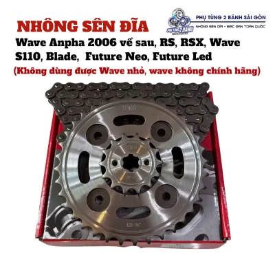 JOKO Nhông Sên Đĩa Cao Cấp cho Xe Dream Wave RS RSX Future Sirius Jupiter - Xích 9 Ly - Phụ Tùng Chống Hao Mòn Cao - Bánh Răng Dập Chuẩn Đẹp - Nhông Đĩa Thép 20 Crmo - Đi được 35.000 km