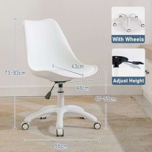 Nordic Style Computer Chair With Wheels PU Cushioned Office Chair Ergonomic Chair Adjustable Office Chair Study Chair