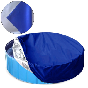 12FT Round Spa Pool Cover Block Waterproof Dustproof Oxford Cloth Outdoor Bath Swimming Pool Leaf Net Accessories
