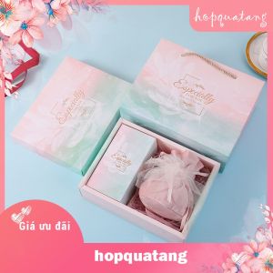 Hộp Tự Gấp Hộp Quà Sinh Nhật Màu Hồng Xanh Cao Cấp