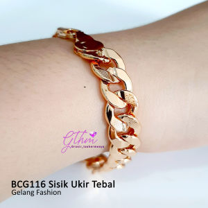 Gelang Tangan Sisik Naga Simple Elegan Perhiasan Import Anti Karat bisa dipakai sehari-hari bcg116 GTHM