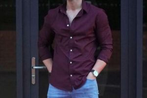 Premium !! Kemeja Polos Pria Distro Basic Alisan Soft Blue Terang Hem Pria Slimfit