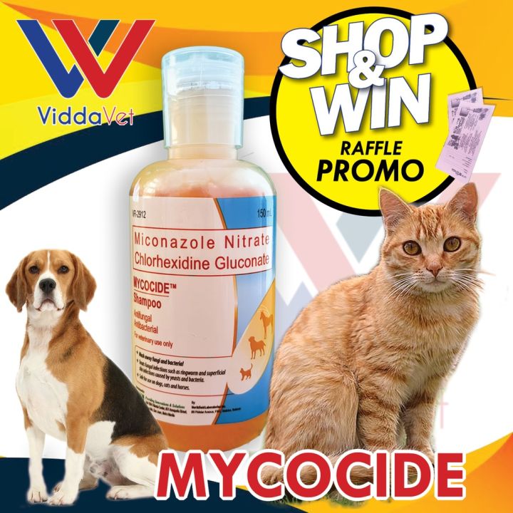 Mycocide Antifungal and Antibacterial Shampoo for Dogs Cats and Horse 150ml Mycocide antifungal shampoo for dogs