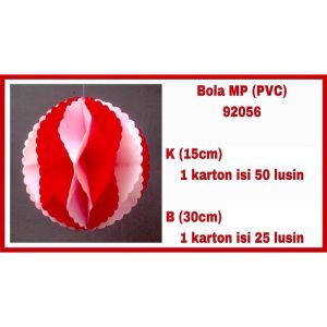 Yu YI Kualitas PREMIUM Lampion / bola hias gantung / merah putih / 17 agustus / HUT RI / 15cm