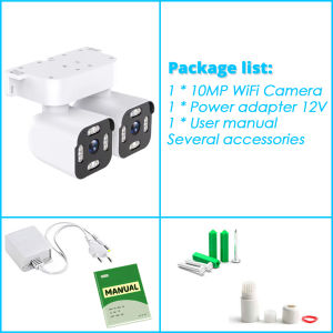 10MP Smart WiFi Security Camera Two Screens Outdoor 360 Wireless CCTV Video Surveillance IP Camera Dual Lens Dual PTZ Waterproof iCam365