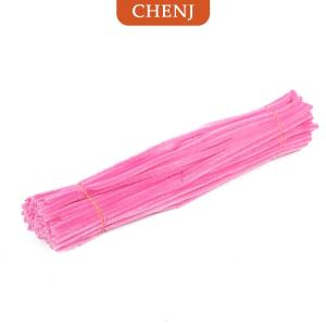 [COD] CHENJ ก้านกำมะหยี่สีสันสดใส100ชิ้นก้านบิดก้านขนปุยลวดเหล็กงานประดิษฐ์ทำมือบิดสำหรับตกแต่งท่อผ้ากำมะหยี่