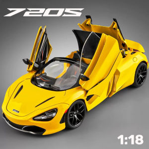 1:18 Scale Mclaren 720S Alloy Car Model Diecast Car Sound Light Car Lovers Collection Kids Birthday Gift Metal Boys Toys