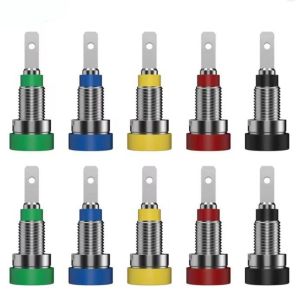 CHUN053634 6pcs 2mm Ổ cắm chuối 5 màu 85249mm Đầu nối chuối có đai ốc  Cọc đấu nối dành cho đầu nối điện