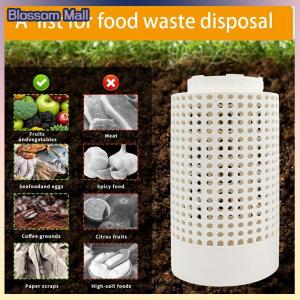 [Blossom] 1Pcs White Plastic Earthworm Compost Bin With Holes And Lid Suitable For Garden Courtyard Outdoor Compost Bin