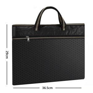 Waterproof Zipper Handbag File Bag Large Capacity Briefcase Document Book Storage Pouch for Office