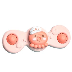 Baby Spin Top Bath Toys Bathing Spinner Cartoon Finger Bath Toy Fidget Spinner Suction Cup Toy Spiner Sucker Toy Kids Mainan Bayi