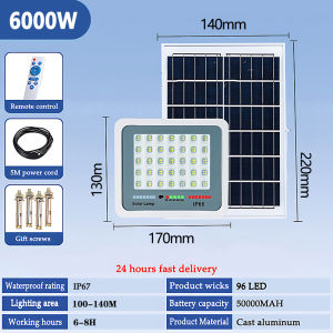 (5 Years Warranty) 15000W Solar Outdoor Light With Charging Indicator+Remote Control High Brightness The new upgrade Solar Light High Quality IP67 Waterproof Solar spotlight Suitable For Garden Courtyard Indoor