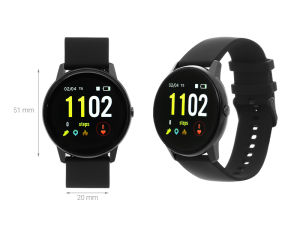 Đồng Hồ Thông Minh BeU PT2 51mm Đen - Hồng Kèm Sạc Hàng Trưng Bày Không Hộp Giá Rẻ Xả Kho