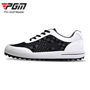 PGM Mens Golf shoes for men and males sneakers for Golf sports No crease mesh fabric sneakers breathable and comfortable shoes