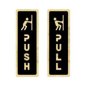 GOUPO Acrylic Push Pull Sign Sticker Push  Pull 3D Sliding Door Sticker High Quality Door Sign Window Door Sticker Sliding Door
