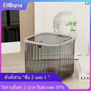 [COD] EHBqna KITCHEN กล่องเก็บของพลาสติกใสแบบกดสำหรับตั้งโต๊ะถังขยะแบบพกพาสะดวกอุปกรณ์สำนักงาน