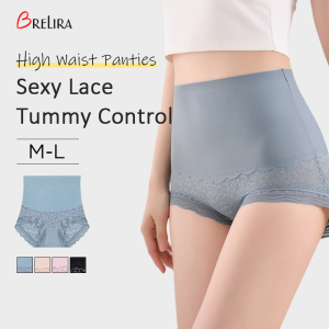 【SINGABRALETTE】High Waist Lace Panties Women Seamless Full Coverage Butt Shaping Antibacterial Fabric Tummy Control Underwear
