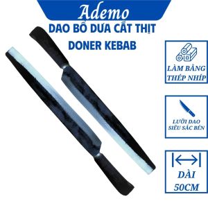 Dao bổ dưa cắt thịt Doner Kebab bánh mỳ Thổ Nhĩ Kỳ thép nhíp sắc bén tay cầm cán gỗ dài 50cm