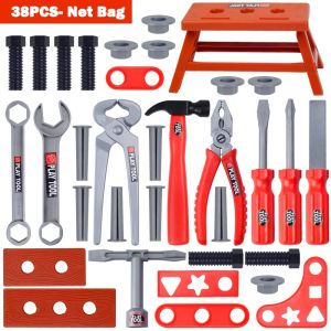 38/39/41/42 PCS Mainan Toolbox Kit Insinyur Simulasi Alat Perbaikan Mainan Berpura-pura Bor Listrik Kit