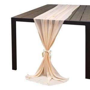 【Clearance Markdowns】 72*304cm European style Chiffon Table Runner Rustic Wedding Party Table Cloth Banquet Home Dinner Table Decor Solid Color Tablecloth