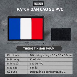 PATCH DÁN PVC VELCRO COMBO 2 CÁI | PATCH CỜ CÁC NƯỚC 3D 80X50MM DÁN BALO MŨ ÁO TACTICAL EDC
