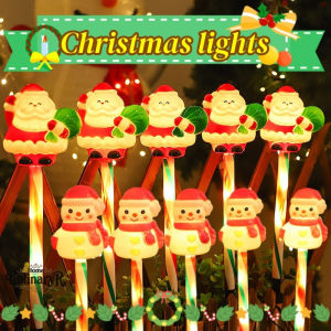 5pcs/set Christmas Lights Snowmen Lawn Garden Solar Plug Light Xmas Decor