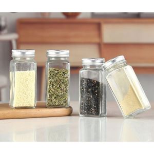 BUYYU Square Spice Glass Jar: Airtight Containers for Condiments