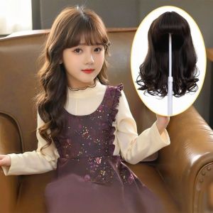 CHICNOOK วัสดุสังเคราะห์ วิกผมยาวหยิกสำหรับเด็ก ต่อผม หมวกเด็ก หมวกสำหรับตุ๊กตา Reborn ปริ๊นเซส หยัก วิกผมหางม้าหยิกสำหรับเด็ก ของขวัญวันเกิด