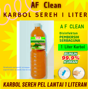 Karbol Sereh pel lantai AF Clean 1000ml - Karbol Sereh Pengusir Serangga 1 Liter