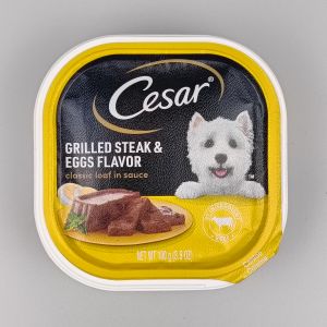 CESAR Classic Loaf in Sauce 1 Tray 100g | USA Imported Filet Mignon Grilled Chicken Grilled Steak and Eggs or Porterhouse Steak Wet Dog Food