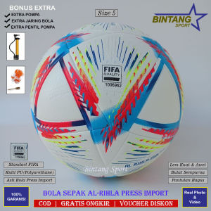 Bola Sepakbola Size 5 Original Import Model Press Mesin Bahan Kulit PU Kuat dan Tahan Lama