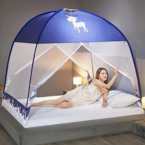 มุ้งกันยุง มุ้งพกพา กวางสีฟ้า 4ฟุต 5ฟุต 6ฟ มุ้งกันยุงพับเก็บได้   มุ้งครอบผู้ใหญ่ มุ้งคลุมเตียง กันแมลง อากาศถ่ายเทสะดวก มุ้งกันยุงพร้อมซิปติดตั้งด้านล่างเพื่อป้