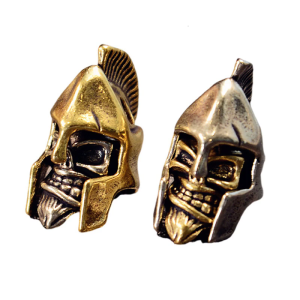 Helmet Skull Beads for Crafting Unique Charm Accessories and Paracord Enthusiast Gear Large Hole Helmet Collectibles