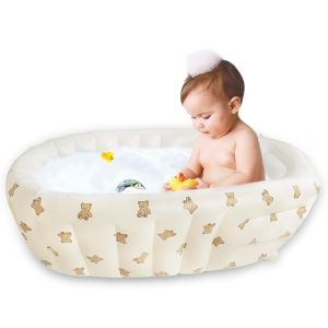 Baby Inflatable Bath Multifunctional Inflatables Folding Baby Bathtub Cute Foldable Infant Bathtub Bathing Stool