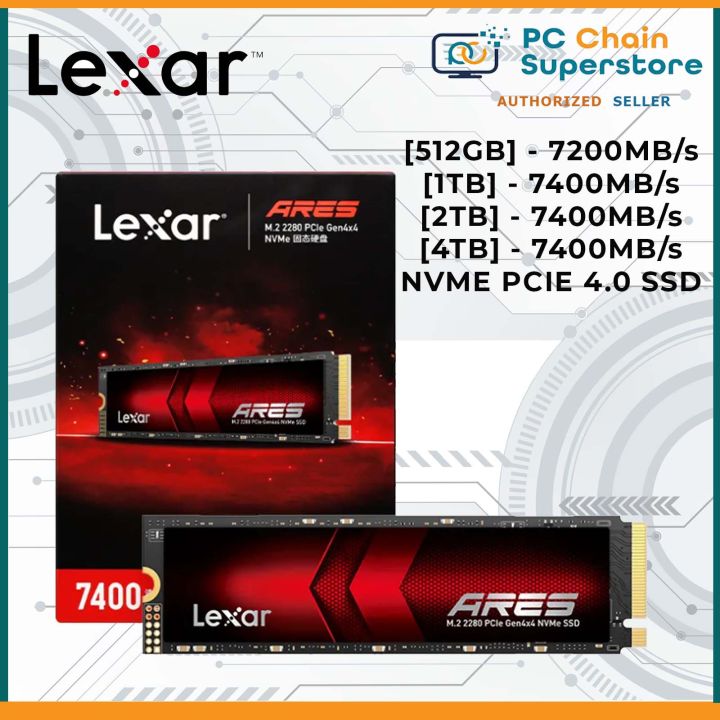 Lexar Ares 512GB / 1TB / 2TB / 4TB PCie 4.0 Gen 4 M.2 NVME SSD
