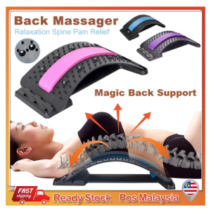 🌹READY STOCK🌹 Magic Back Support Massager Stretch Fitness Relaxation Spine Pain Relief Alat Urut Tulang Belakang 背部支撑按摩器
