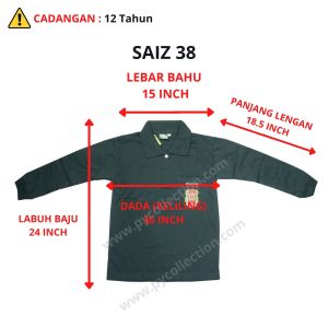 T-Shirt Kadet Tunas Remaja Sekolah Lengan Panjang (Cotton) / Tshirt Kadet TKRS Long Sleeve - 006LS