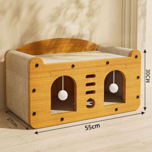 Wooden Cat Scratching House Large Cat Villa Cat Sleeping Bed Multifunctional Cat Toy 猫抓板屋 猫窝