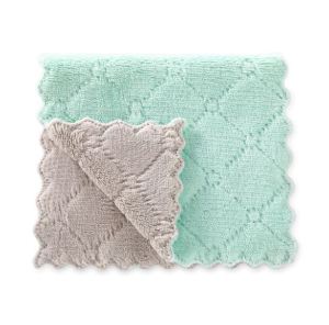MY【Ready Stock】Magic Super Absorbent Double Layer Microfiber Kitchen Dish Cleaning Cloth /Towel Kain Pembersih 洗碗布