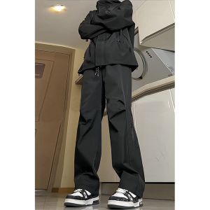 American Style Functional Waterproof Cargo Pants for Men and Women Loose Straight Wide-Leg Pants for Spring and Autumn Casual Sports Pants Quick-Dry Outfit