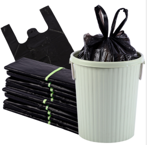 100pcs Heavy Duty Black Plastic Shopping Bag Garbage Bag