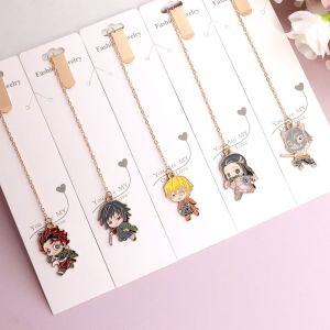 LEMON Anime Ghost Slayer Blade Premium Bookmark Metal You Bean Cartoon Tanujiro Peripheral Student Stationery Book Folder
