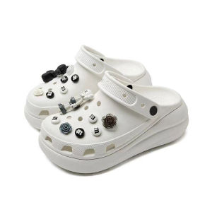 [Free Shipping] Puff Cross Clogs Extra-Thick Sole Popular EVA Clogs Height-Increasing Non-Slip Cartoon Clogs
