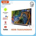 ACE 43" Smart Google TV DE1L(Android 12, Netflix, Youtube, Chromecast, BT, ISDB, Soundbar). 