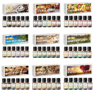 EUQEE 6pcs/set Fragrance Oil Gift Kit For Diffuser Coffee Bakery Harvest Spice Pumpkin Pie Forest Pine Sweet Fruit Aroma Oils2026