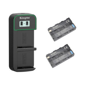 [KingMa] NP-F550 Replacement Battery & Charger Set / Ultra Fast Dual Charger for Sony Cameras using F550 Battery